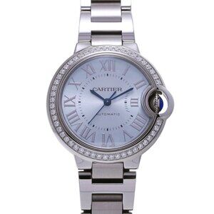CARTIER Ballon Blue 1.3" Bezel Diamond W4BB0028 blue Boys Watches Mechanical...